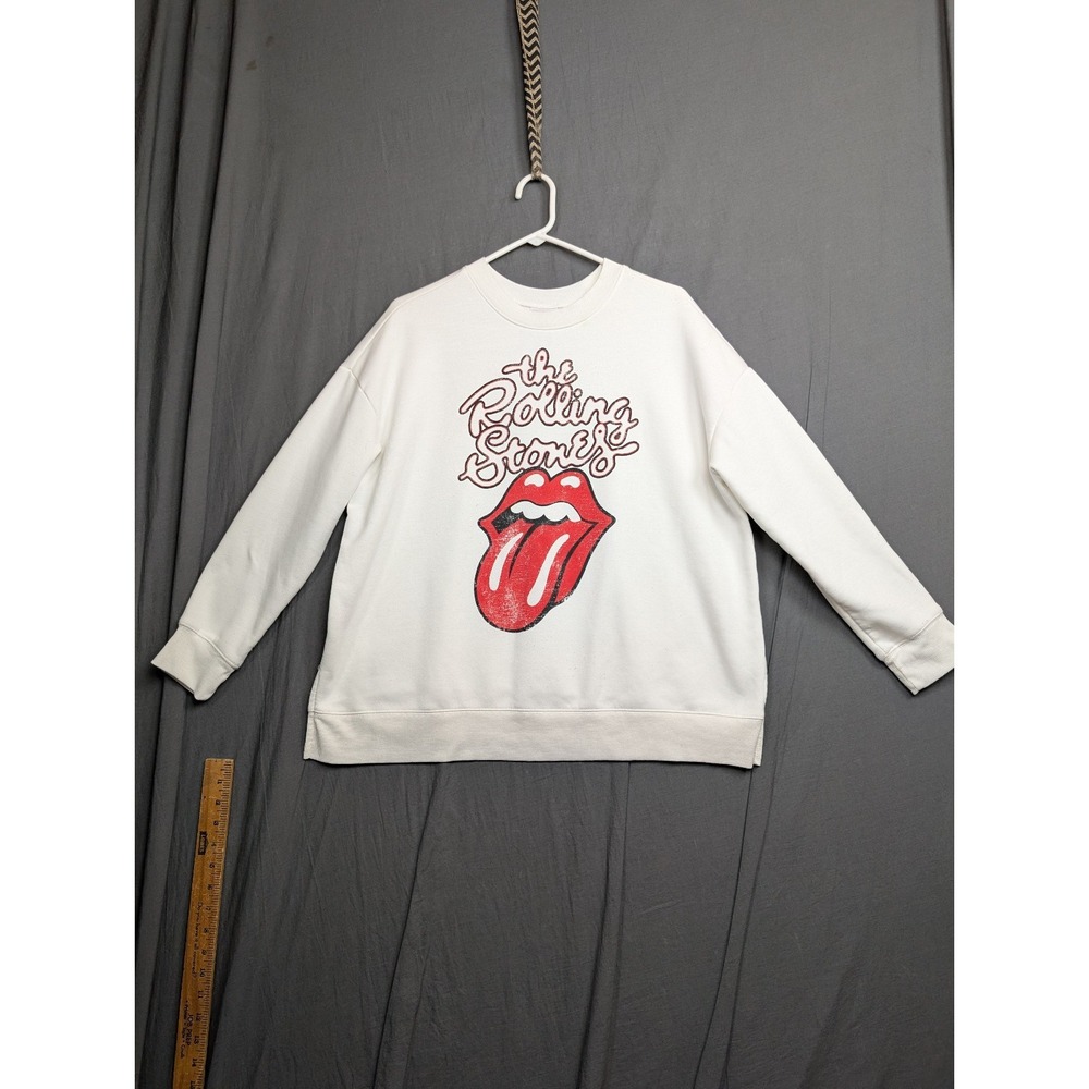 Rolling Stones White Classic Tongue Logo Sweater Size 0X (14W)
